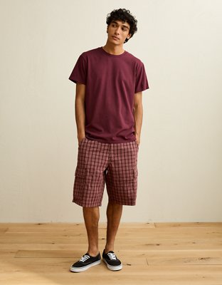 AE Slim Fit Lived-In T-Shirt - Burgundy