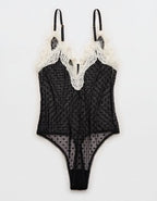 Show Off Sheer Happiness Lace Bodysuit - True Black