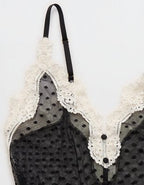 Show Off Sheer Happiness Lace Bodysuit - True Black