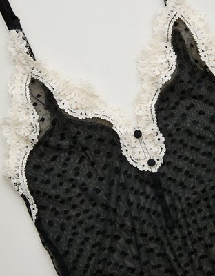 Show Off Sheer Happiness Lace Bodysuit - True Black