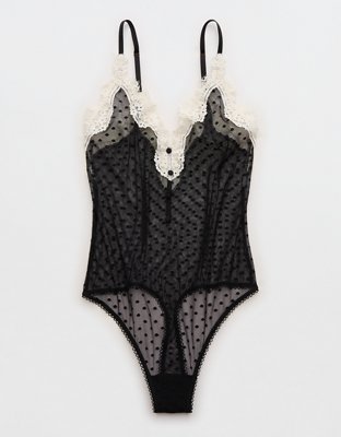 Show Off Sheer Happiness Lace Bodysuit - True Black