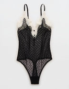 Show Off Sheer Happiness Lace Bodysuit - True Black