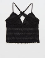 Show Off Lace Padded Bra Top - True Black
