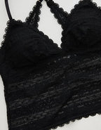 Show Off Lace Padded Bra Top - True Black