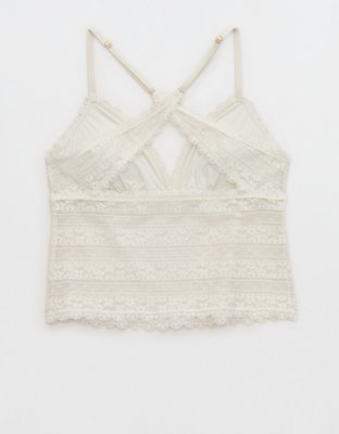 Show Off Lace Padded Bra Top - Soft Muslin