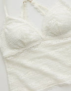 Show Off Lace Padded Bra Top - Soft Muslin