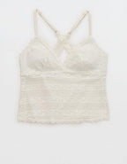 Show Off Lace Padded Bra Top - Soft Muslin