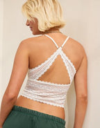 Show Off Lace Padded Bra Top - Soft Muslin