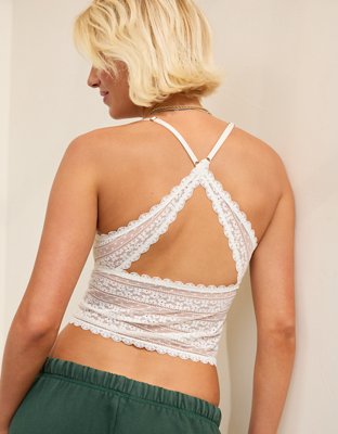Show Off Lace Padded Bra Top - Soft Muslin