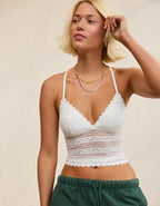 Show Off Lace Padded Bra Top - Soft Muslin