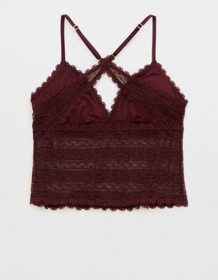Show Off Lace Padded Bra Top - Royal Berry