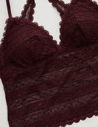 Show Off Lace Padded Bra Top - Royal Berry