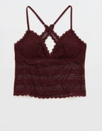 Show Off Lace Padded Bra Top - Royal Berry