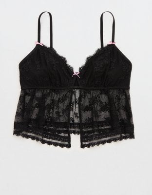 Show Off Midnight Romance Lace Bra Top - True Black