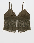 Show Off Midnight Romance Lace Bra Top - Festive Olive