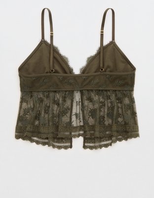 Show Off Midnight Romance Lace Bra Top - Festive Olive