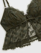 Show Off Midnight Romance Lace Bra Top - Festive Olive