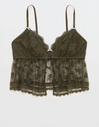 Show Off Midnight Romance Lace Bra Top - Festive Olive