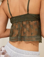 Show Off Midnight Romance Lace Bra Top - Festive Olive