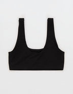 SMOOTHEZ Cotton Blend Scoop Bralette - True Black