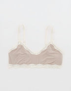 OVERSLEPT By Aerie Modal Lace Trim Bralette - Stone Harbor