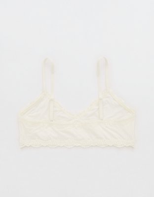 OVERSLEPT By Aerie Modal Lace Trim Bralette - Soft Muslin