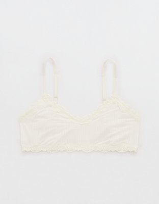 OVERSLEPT By Aerie Modal Lace Trim Bralette - Soft Muslin