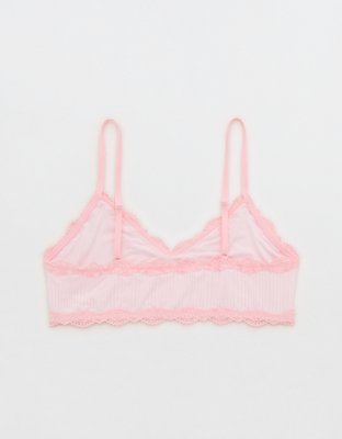 OVERSLEPT By Aerie Modal Lace Trim Bralette - Pink Petal