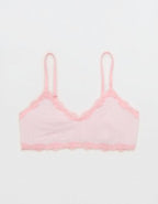 OVERSLEPT By Aerie Modal Lace Trim Bralette - Pink Petal