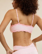 OVERSLEPT By Aerie Modal Lace Trim Bralette - Pink Petal