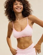 OVERSLEPT By Aerie Modal Lace Trim Bralette - Pink Petal