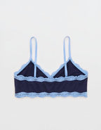 OVERSLEPT By Aerie Modal Lace Trim Bralette - Horizon Sky