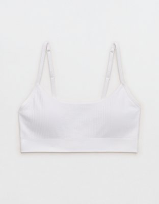 Superchill Seamless Rib Padded Scoop Bralette - White
