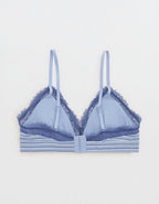 Superchill Cotton Rib Padded Triangle Bralette - Monaco Blue