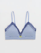 Superchill Cotton Rib Padded Triangle Bralette - Monaco Blue