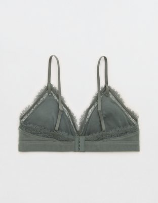 Superchill Cotton Rib Padded Triangle Bralette - Royal Palm