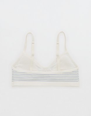 Superchill Cotton Rib Padded Bralette - Soft Muslin