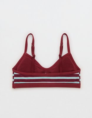 Superchill Cotton Rib Padded Bralette - Deep Ruby