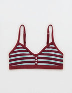 Superchill Cotton Rib Padded Bralette - Deep Ruby
