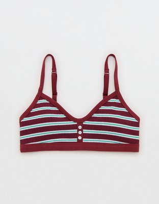 Superchill Cotton Rib Padded Bralette - Deep Ruby