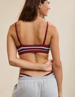 Superchill Cotton Rib Padded Bralette - Deep Ruby