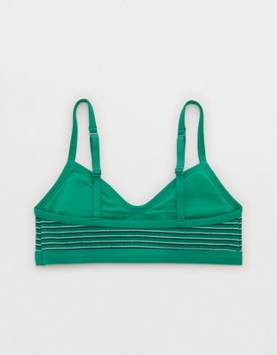 Superchill Cotton Rib Padded Bralette - Pine