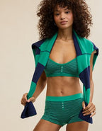 Superchill Cotton Rib Padded Bralette - Pine