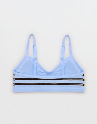 Superchill Cotton Rib Padded Bralette - Cloudy Blue