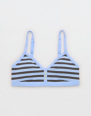 Superchill Cotton Rib Padded Bralette - Cloudy Blue