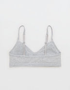 Superchill Cotton Rib Padded Bralette - Medium Heather Gray