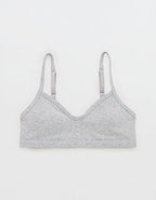Superchill Cotton Rib Padded Bralette - Medium Heather Gray