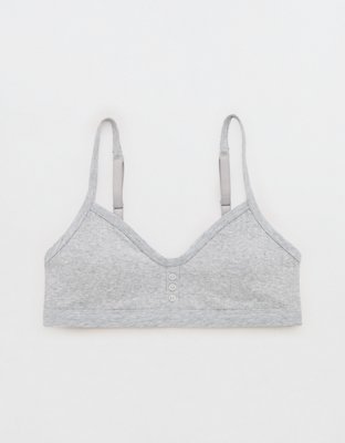 Superchill Cotton Rib Padded Bralette - Medium Heather Gray