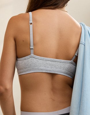 Superchill Cotton Rib Padded Bralette - Medium Heather Gray