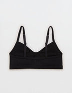 Superchill Cotton Rib Padded Bralette - True Black